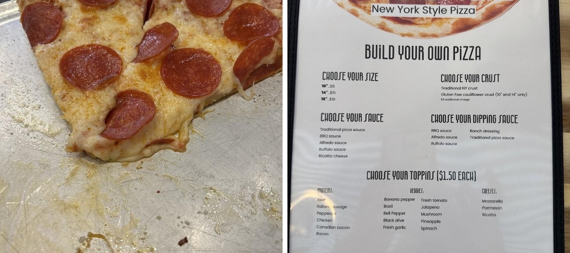 The Yankee's Place Menu