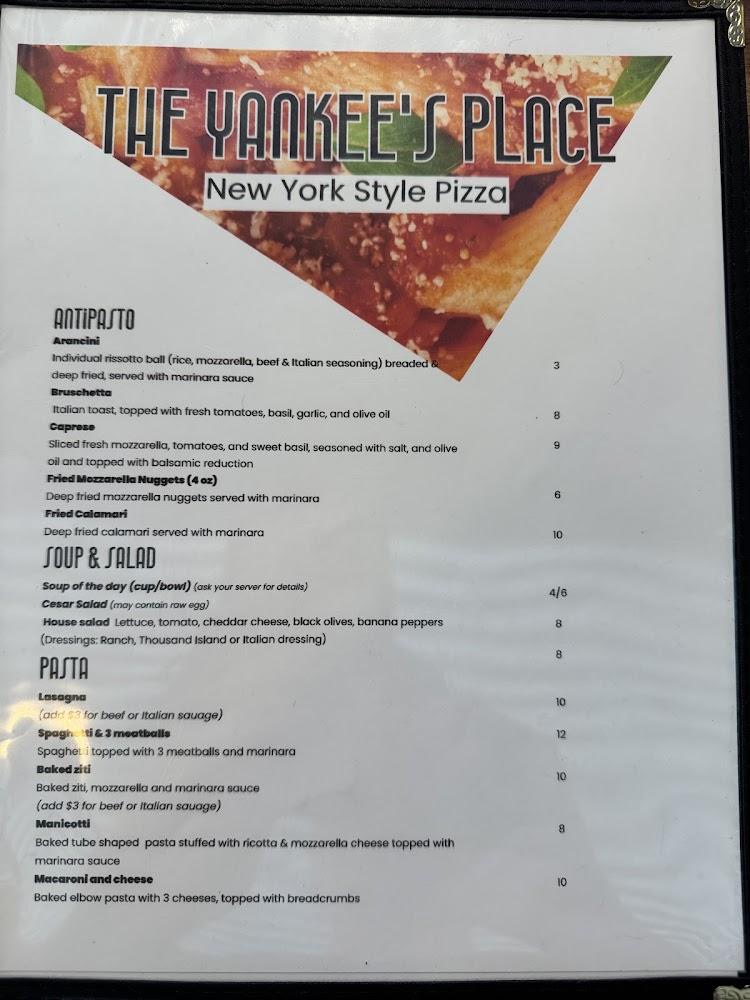 The Yankee's Place Menu image 1