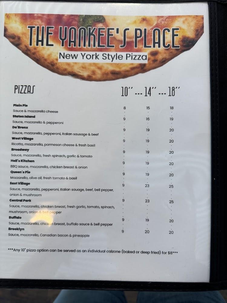 The Yankee's Place Menu image 2